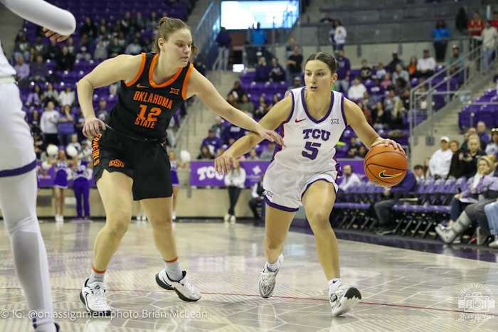 Uva Jovanovic bringing the ball down court